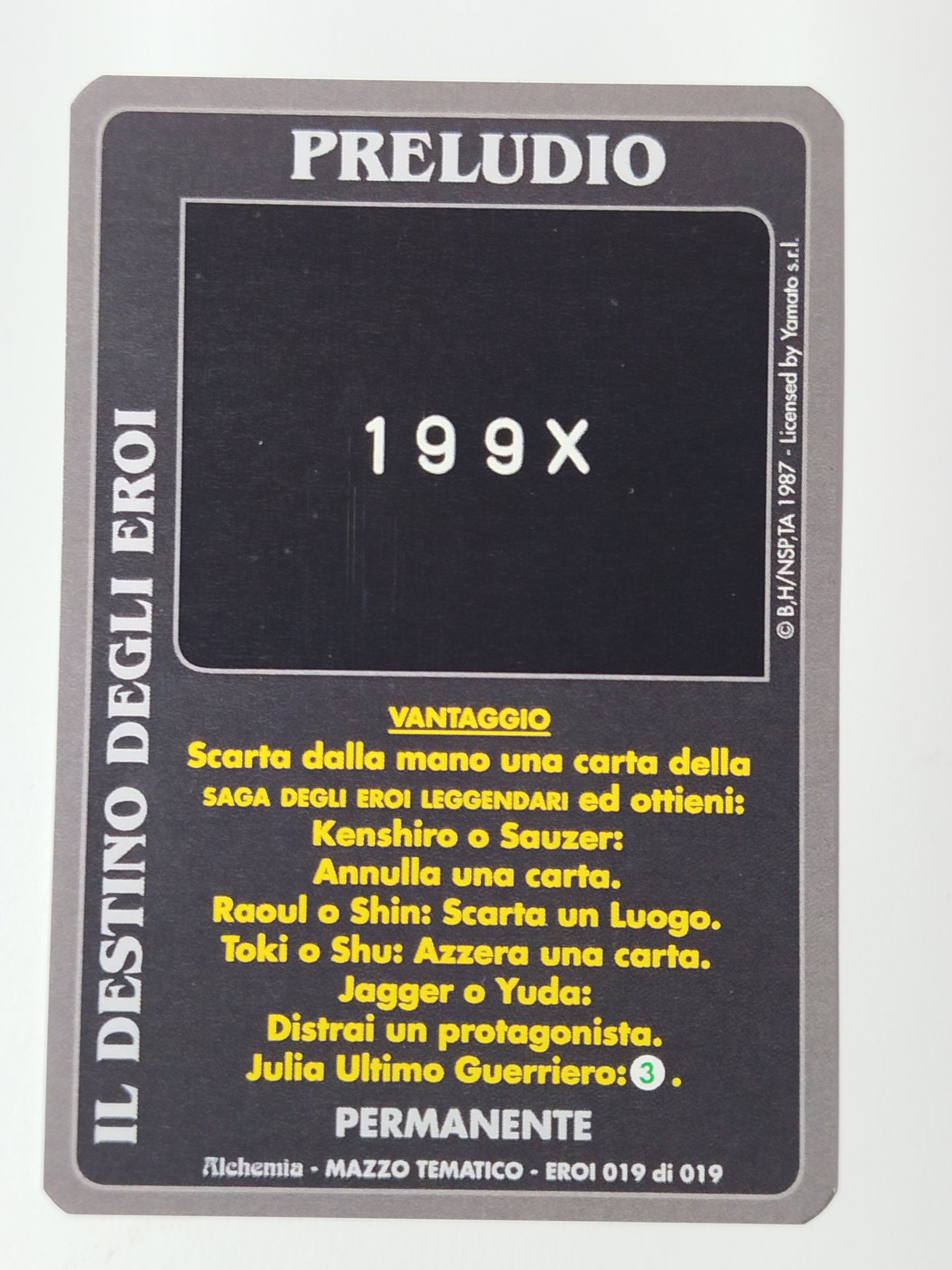 Carte Ken il guerriero Mazzo Eroi Leggendari Eroi 001/019 Alchemia gioco TCG