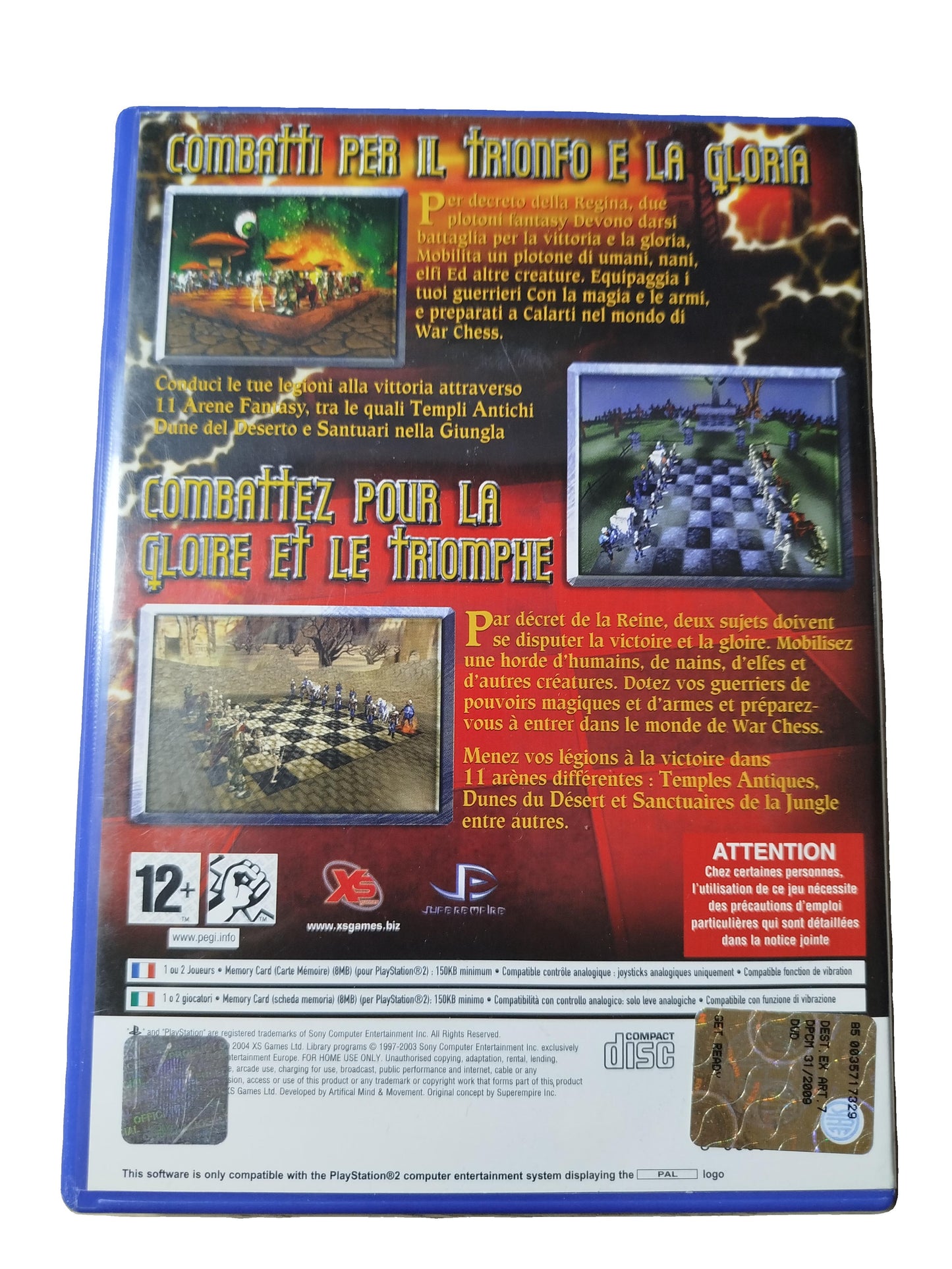 War Chess Videogioco per Play Station 2 versione PAL/ITA Completo