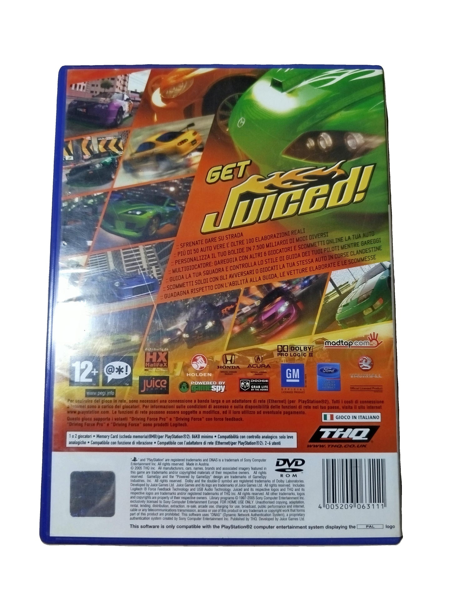 Juiced Videogioco per Play Station 2 versione PAL/ITA Completo