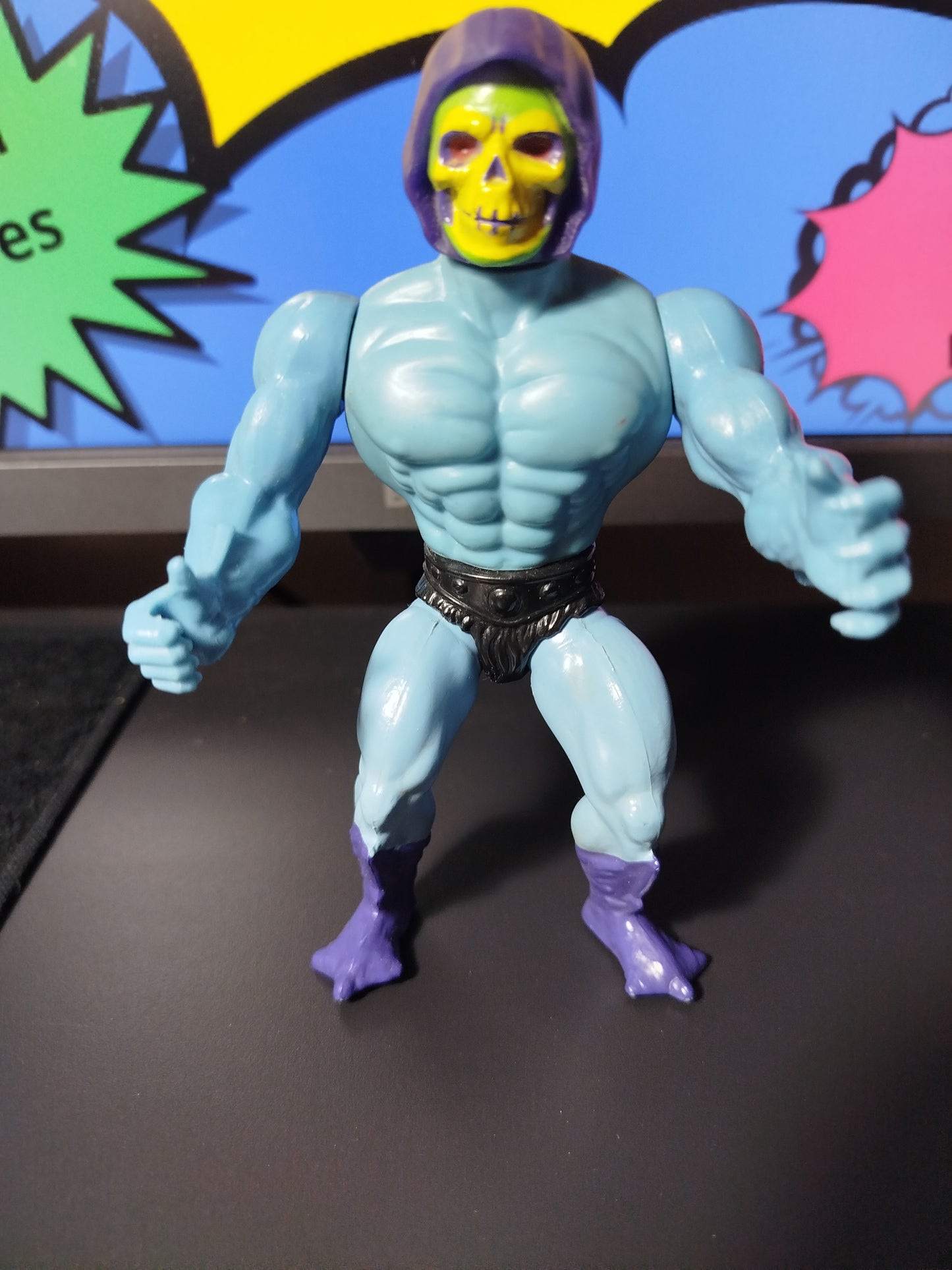 Skeletor e Panthor Completo MOTU Vintage Giocattolo Toys 1981 Made in Taiwan