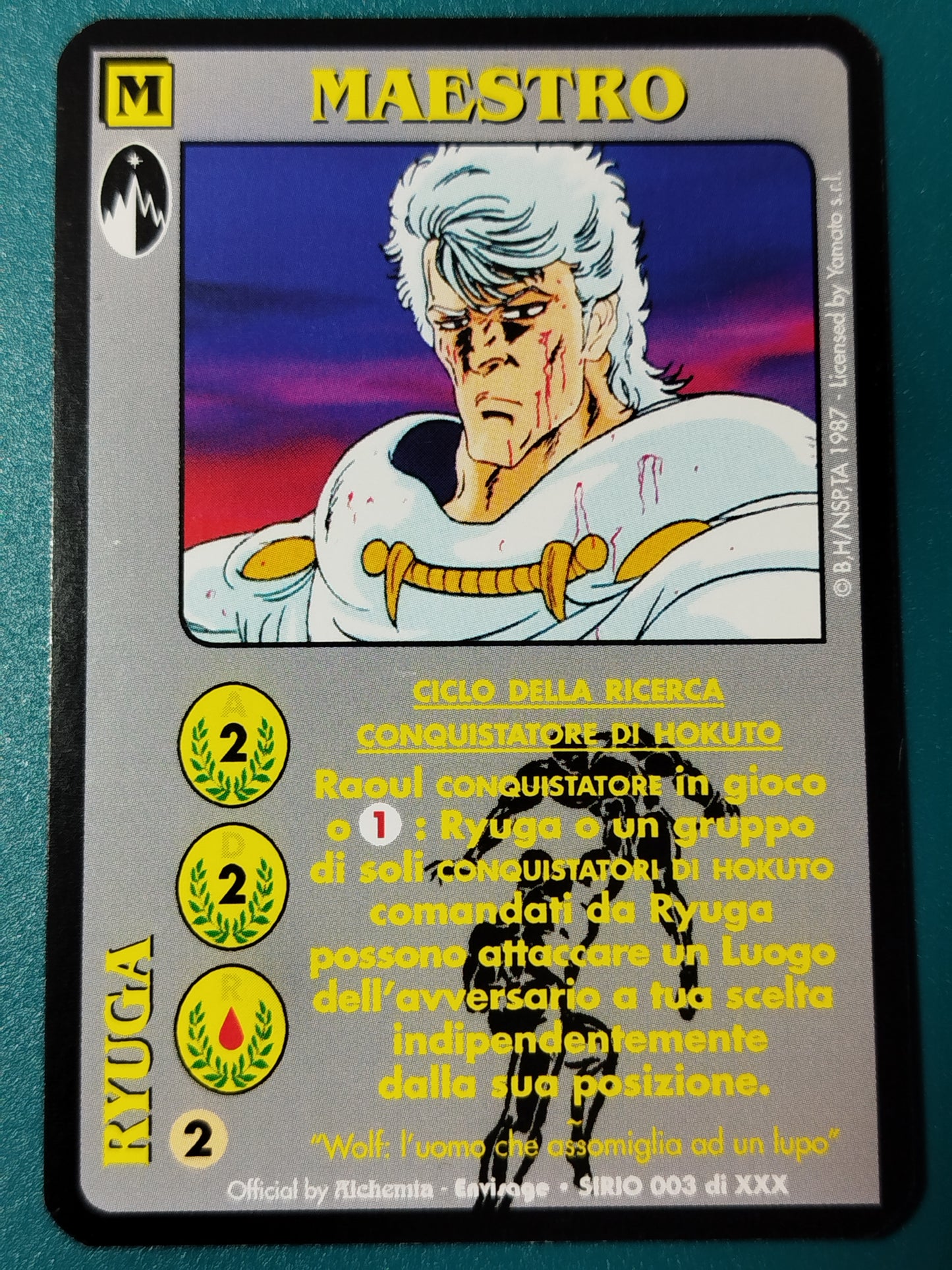 Carte Ken il guerriero Mazzo Ryuga Serie Sirio Alchemia gioco TCG