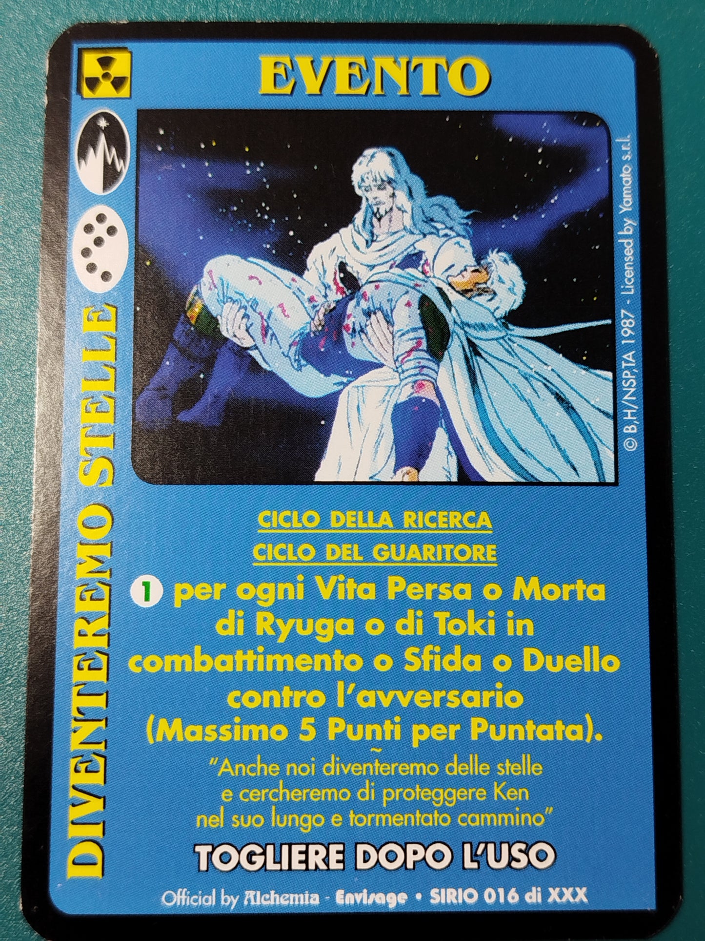 Carte Ken il guerriero Mazzo Ryuga Serie Sirio Alchemia gioco TCG