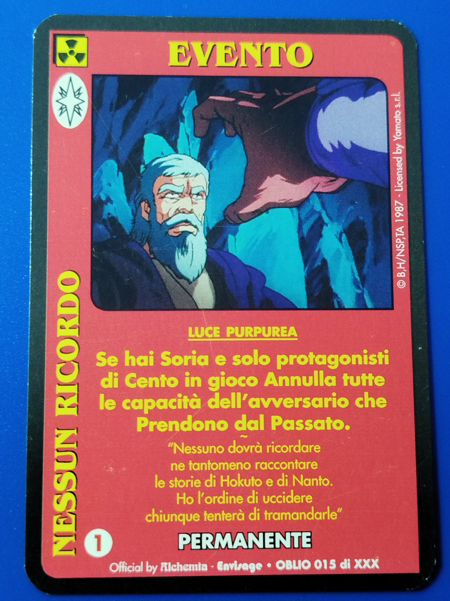Carte Ken il guerriero Mazzo Soria Serie Oblio Alchemia gioco TCG
