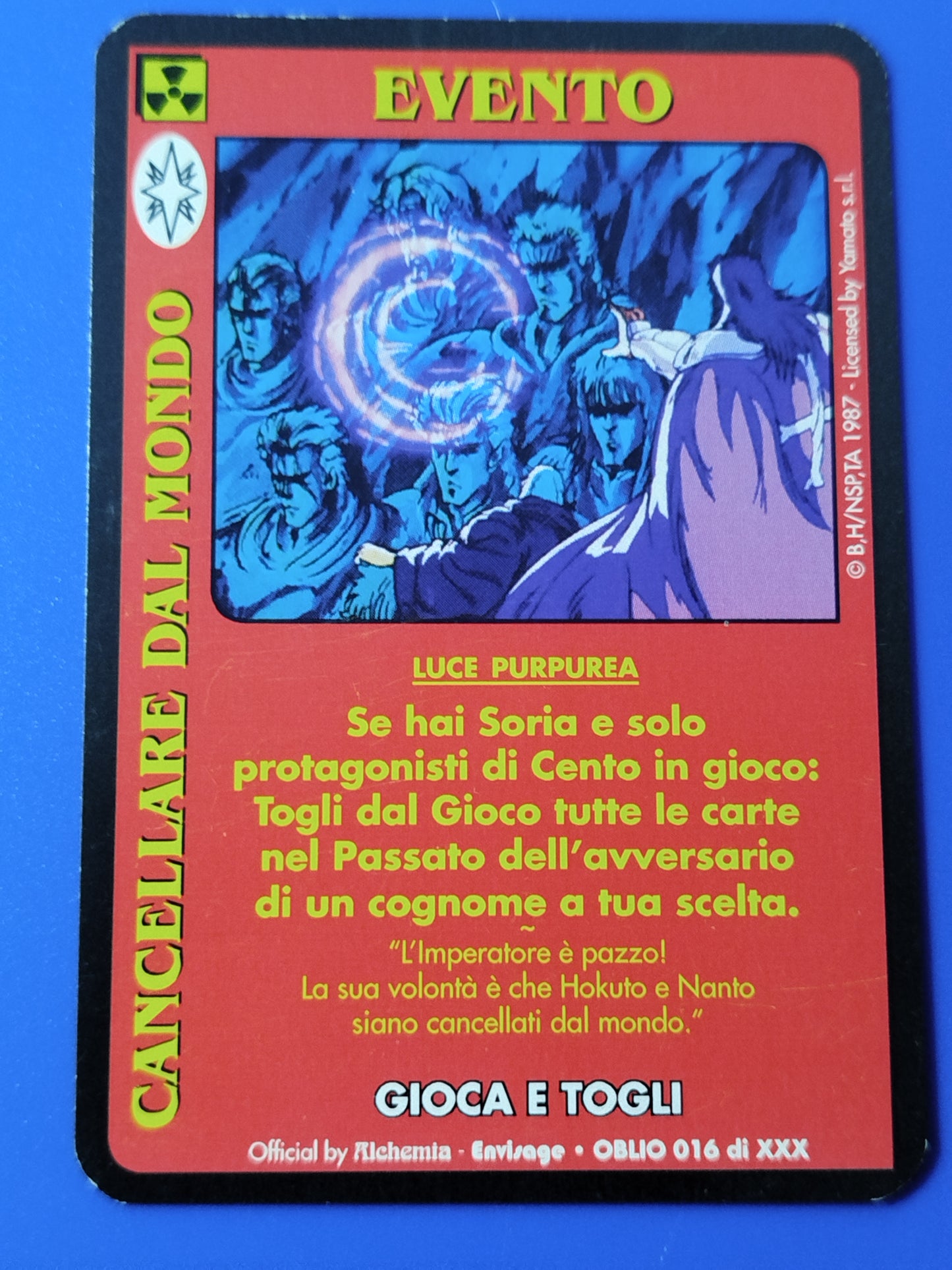 Carte Ken il guerriero Mazzo Soria Serie Oblio Alchemia gioco TCG